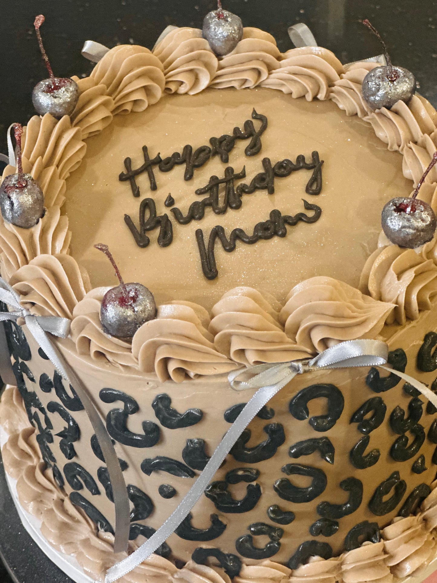 Layered Cheetah Buttercream Cake