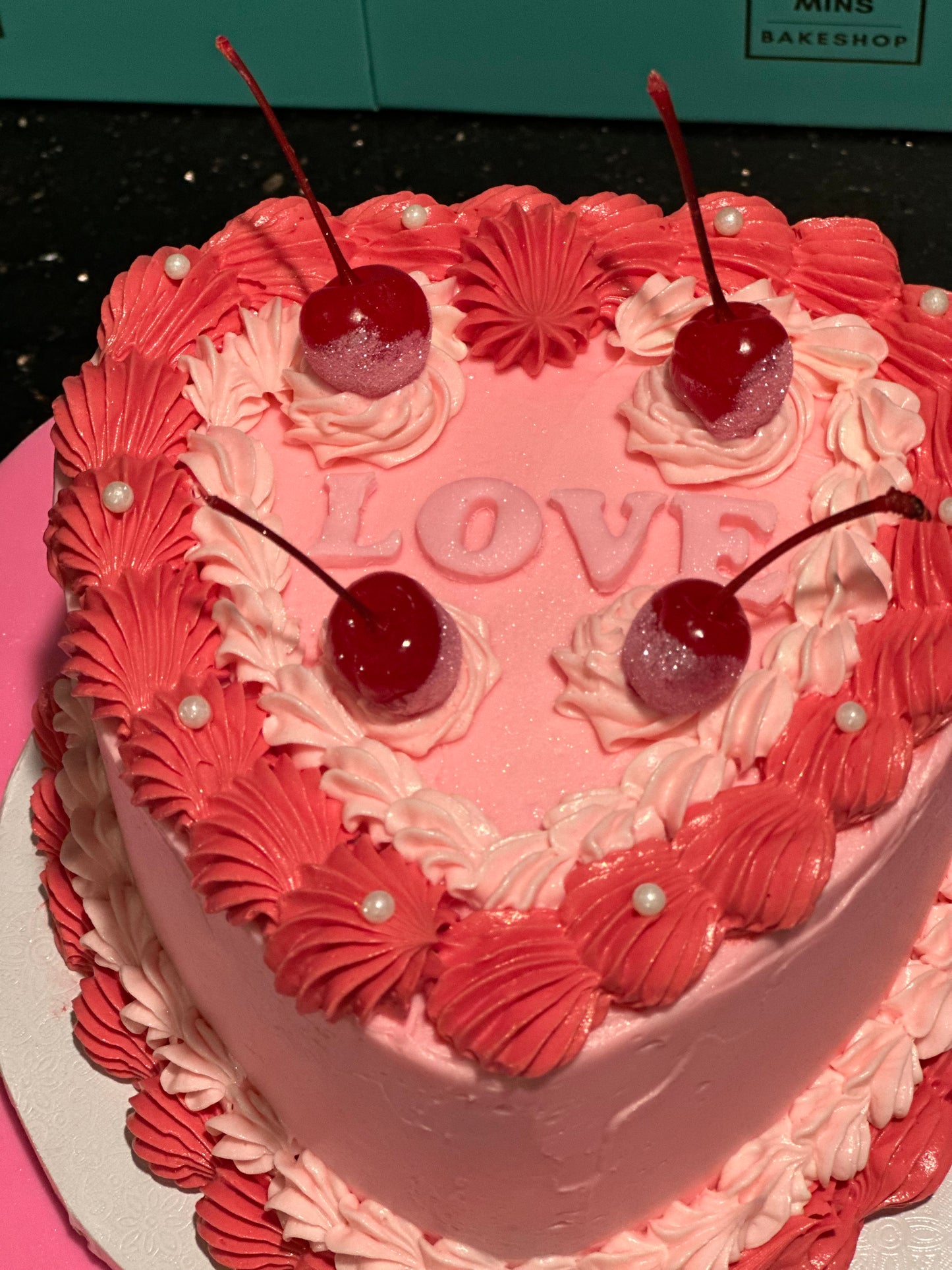 Vintage Heart "Love" Cake