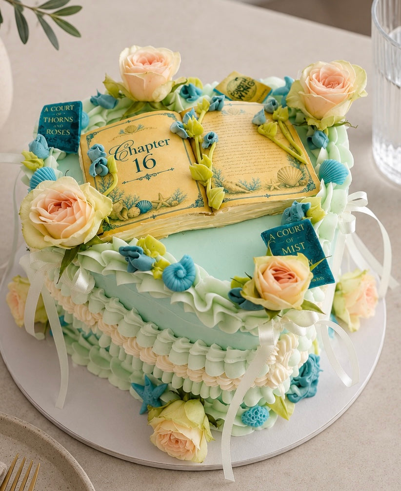 Vintage Heart Book Cake- classic vintage heart