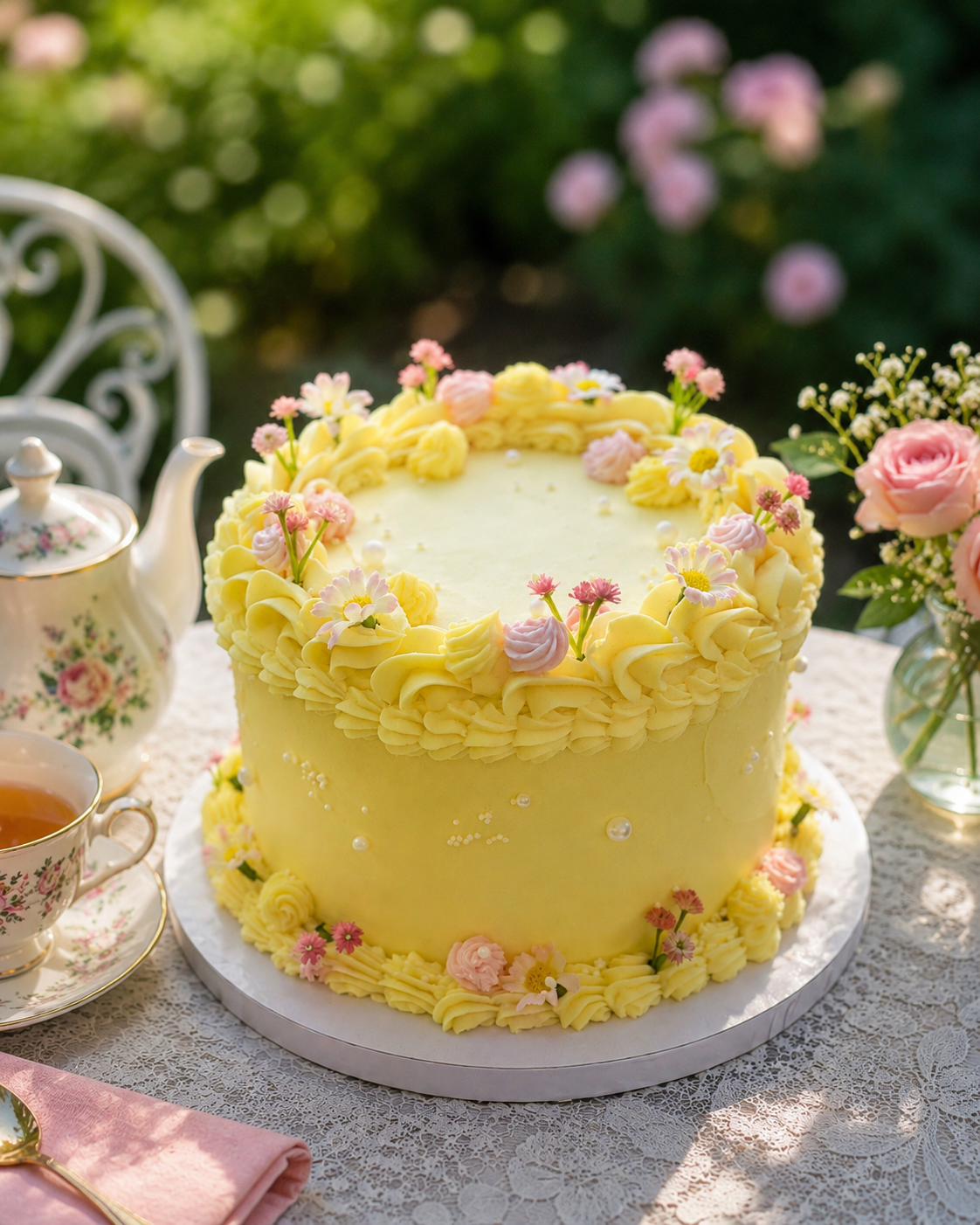 Classic Yellow  Buttercream Cake