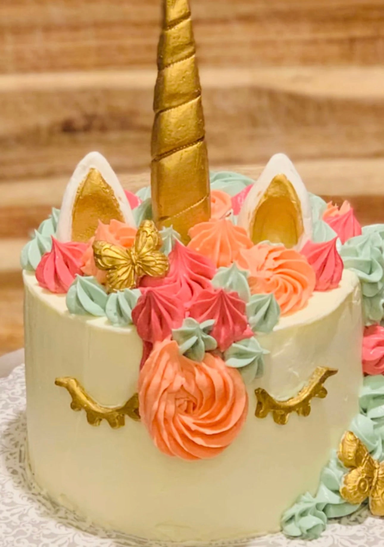 Unicorn Butterfly Rosette Cake