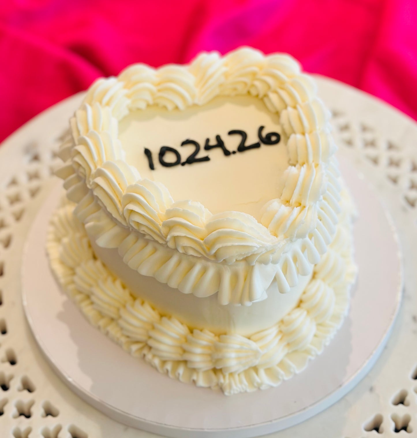 Vintage Heart "Bridal" Cake- victorian heart custom cake