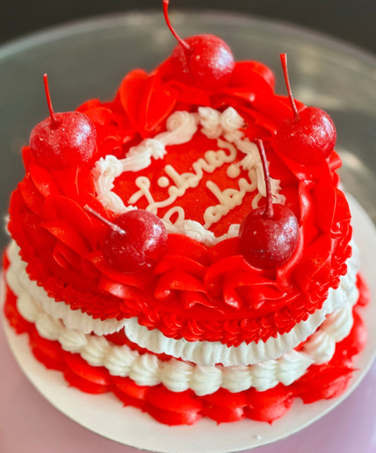 Vintage Heart Ruby Red cake-heart custom cake
