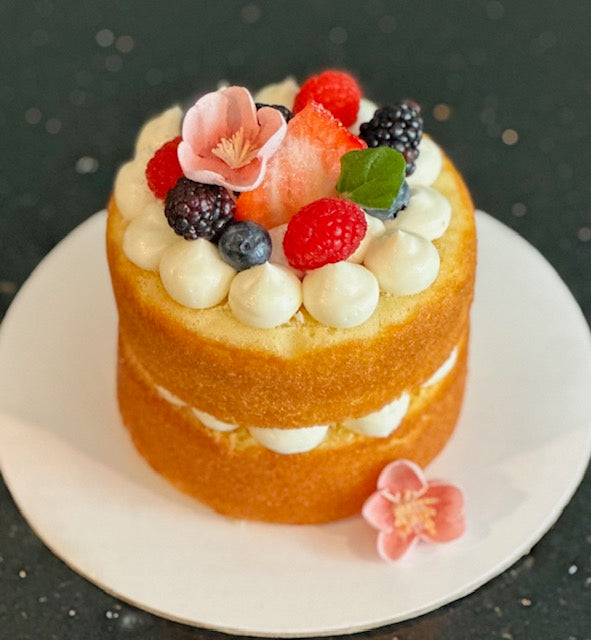 Naked Vanilla Berry Buttercream Cake